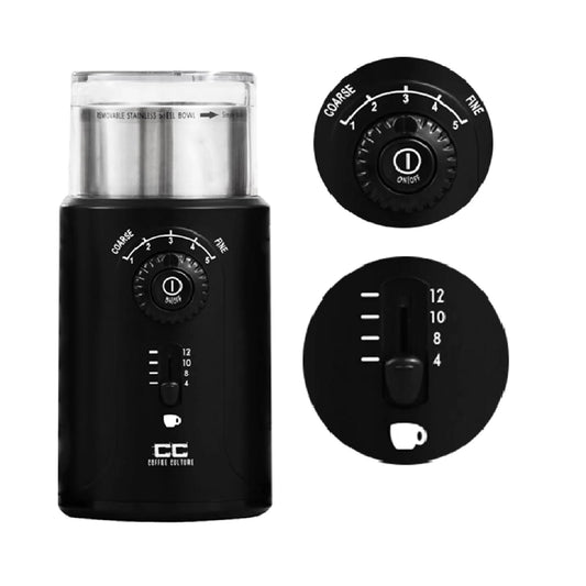 Coffee Culture Electric Coffee Grinder 12 Cup Black