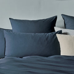 GIOIA CASA VINTAGE WASHED COTTON QUILT COVER SET SINGLE CHARCOAL