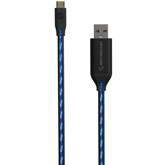 SCOSCHE CHARGE & SYNC CABLE W/ FLOWING CHARGE LED FOR MICRO USB DEVICES