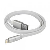 SCOSCHE CHARGE & SYNC CABLE W/CHARGE LED FOR LIGHTNING USB DEVICES - 3FT CABLE LENGTH (WHITE)