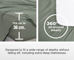 CLEVERPOLLY VINTAGE WASHED MICROFIBRE SHEET SET SINGLE SEAFOAM