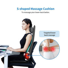 RENPHO NECK & BACK MASSAGE CUSHION - S-SHAPED - BLACK