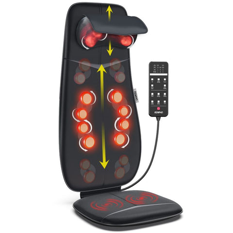 RENPHO NECK & BACK MASSAGE CUSHION - S-SHAPED - BLACK