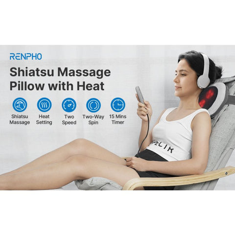 RENPHO PILLOW MASSAGER - WITH REMOTE CONTROL