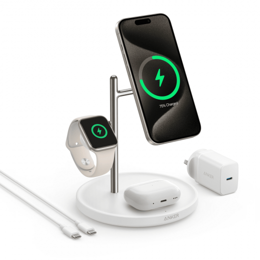 Anker MagGo 3-in-1 Wireless Charging Stand with Qi2