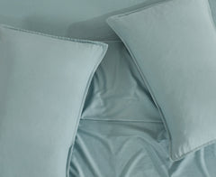 CLEVERPOLLY VINTAGE WASHED MICROFIBRE SHEET SET SINGLE SEAFOAM