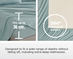 CLEVERPOLLY VINTAGE WASHED MICROFIBRE SHEET SET SINGLE SEAFOAM