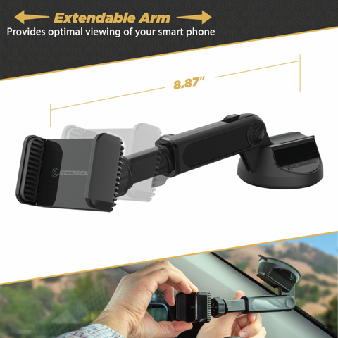 SCOSCHE EXTENDOMOUNT™  TELESCOPING UNIVERSAL CLAMP MOUNT